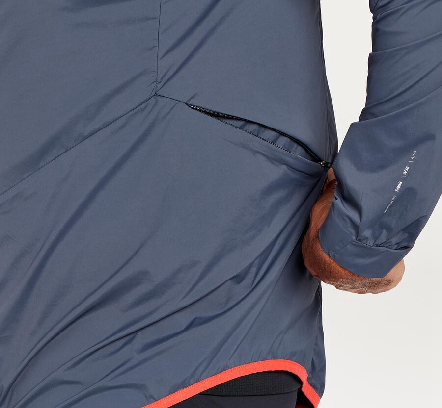 Hoka One One Mens Jackets - Hybrid Run - Blue - VDIN03187